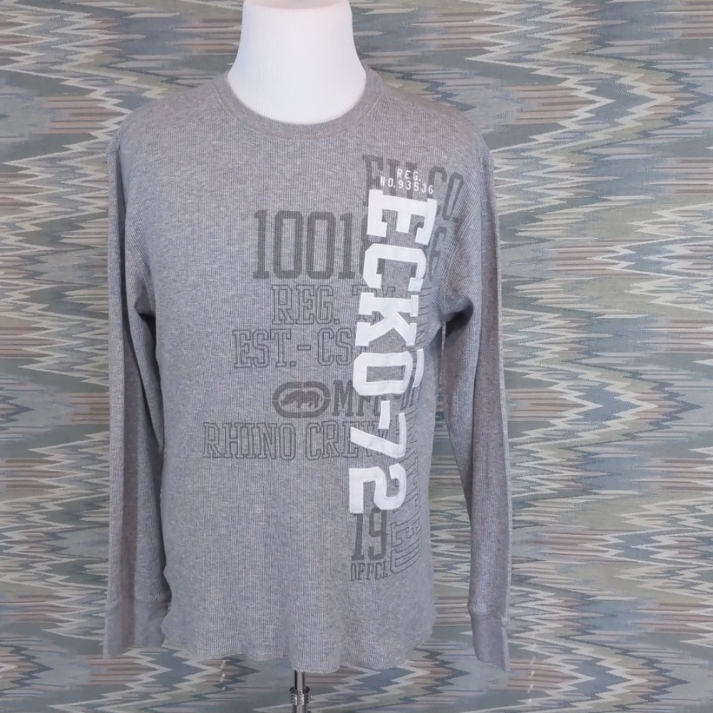 Men's Grey Ecko Unltd Long Sleeve Thermal Tee
